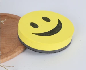 Promotion Multicolor Cute Smile face Foam Magnetic Whiteboard Erasers