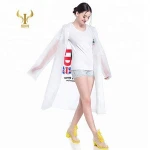 Promotional Logo Printed EVA Raincoats For Adults, A Raincoat Printing With Hood
