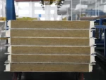 PU panel+ Rock wool sandwich panel insulated metal wall panel