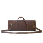 Quality Distressed Leather Bar Tool Bag with Handmade Canvas Bartender Kits