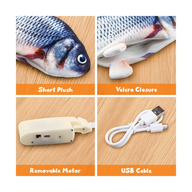 Buy Realistic Flopping Fish Simulation Wiggle Fish Catnip Toys Electric ...