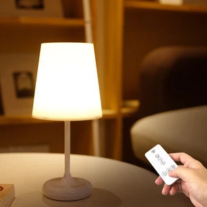 Rechargeable remote control led table light shade modern touch table lamp