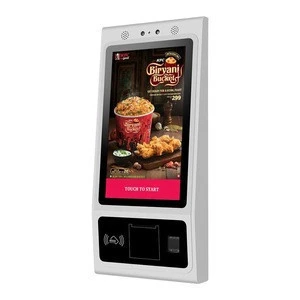 Restaurant 21.5 inch touch screen food ordering self service bill payment kiosk machine with thermal printer
