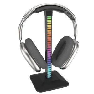 RGB lighting amosphere voice activated pickup computer gaming accessories earphone headset headphones table desktop stand holder