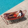 Romantic pool side garden swing bed for double Seats Patio swing bed