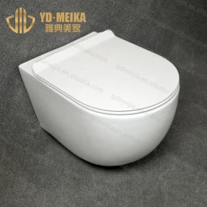 Round shape European p-trap 180mm roughing-in wall hung toilet