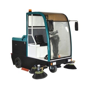 RS1900 enclosed ride on floor sweeper large size ride on floor sweeper rode and street mechanical sweeper