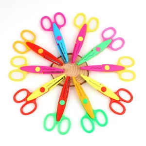 Safety kid plastic scissor DIY craft zigzag scissors  for paper cutting