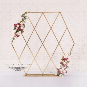 Selling Popular Stainless Steel Rectangle Gold Arch Wedding Backdrop
