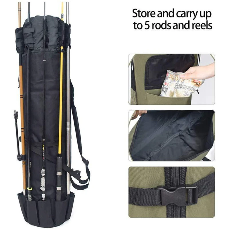 Shanghai 2021 Wholesale Waterproof Portable Heavy Duty Large Capacity Holder Colourful Carrying Case Hard Fishing Tackle Rod Bag