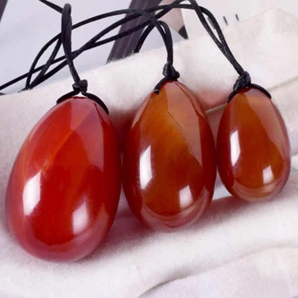 Shenzhen Sixin 2020 Trending Products Drilled Jade Yoni Eggs Wholesale Natural Gemstone for Women Vaginal Exercise 3pcs/set