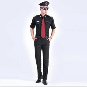 short sleeves black shirt suit wholesale security guard uniform for real estate