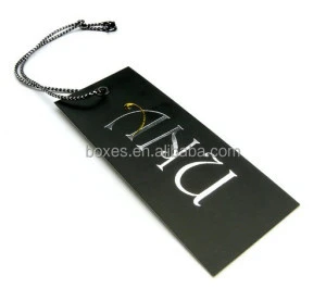 Silver foil hang tag for garment