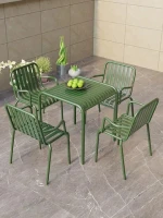 Simple Popular Outdoor Restaurant Coffee Table Set Garden Furniture Aluminium Dining Table and Chair