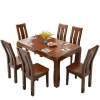 Simple Walnut Dining Table Sets Solid Wood Square Restaurant Dining Tables And Chairs Set