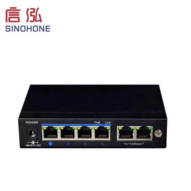 Sinohone-640 High Quality  Switch 90w Power Poe 48v 250m Long 4port Poe Network Switch