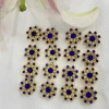 SINRONG Manufacture Wholesale Garment Appliques Flower Crystal Round Flat Back Loose Bulk Rhinestones Trim Glass Diamond