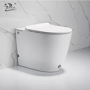 Siphon flushing ceramic closestool floor amounted one piece tankless intelligent smart pulse solenoid toilet