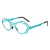 Import Sky blue irregular women metal stainless steel optical frame glasses eyewear eyeglasses from China