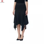 slanna sext style fashion design bodycon satin skirt with asymmetrical fish cut ruffles for  skirt