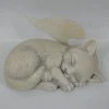 Sleeping Angel Cat With Wings Garden Statue, 9.75"x5"