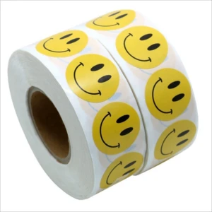 Smile face adhesive paper roll sticker