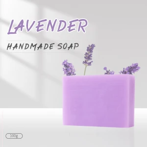 Soap Making Machine Custom Wholesale 100g Lavender Handmade Soap 100% Natural Organic Face Soap Private Label