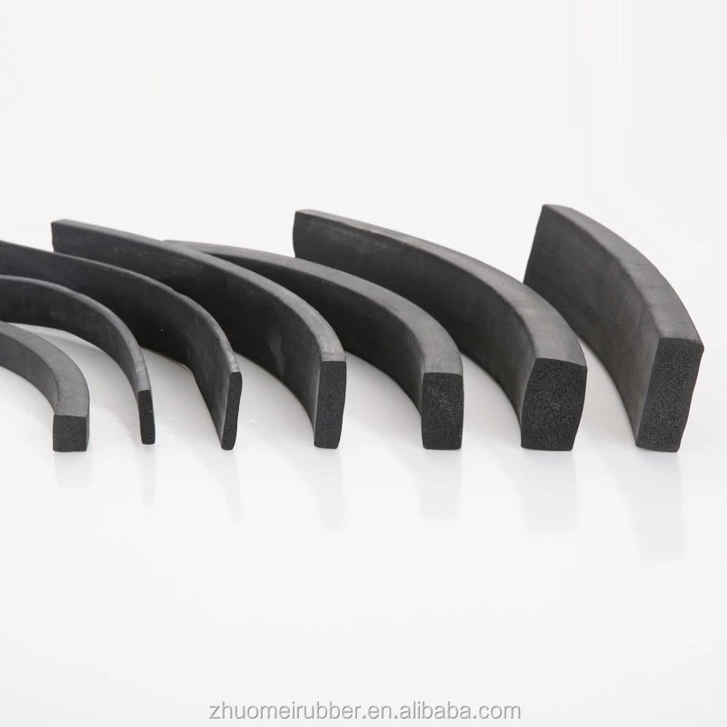 Soft and Hard Sponge Rubber Extrusions Profiles Block