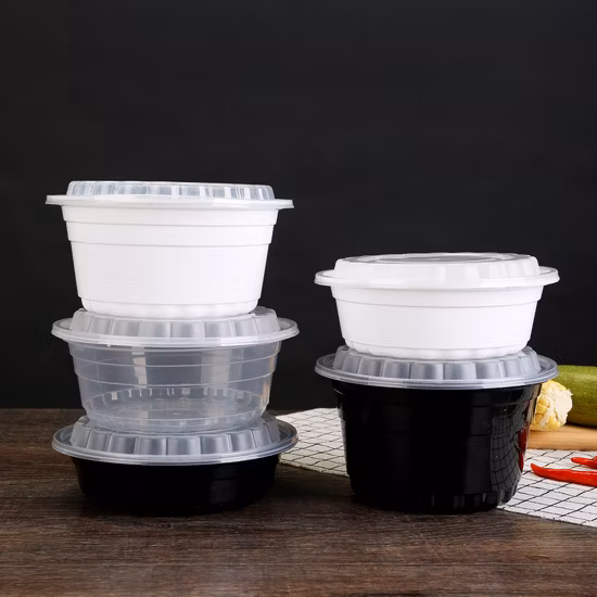 Import 500ml Round Base Plastic Take-out Bowl with Clear Lid from China