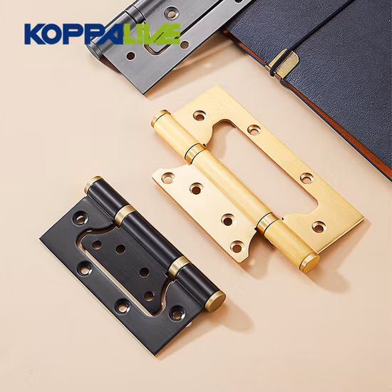 Koppalive 4 Inch 5 Inch Gold Black Gray Antique Brass Plated Butterfly Flat Sub-Mother Door Hinge for Indoor Silent Pivot