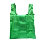 Squeeze into pouch polyester t-shirt bag tote shopping bag with custom printed logo polyester folding bag