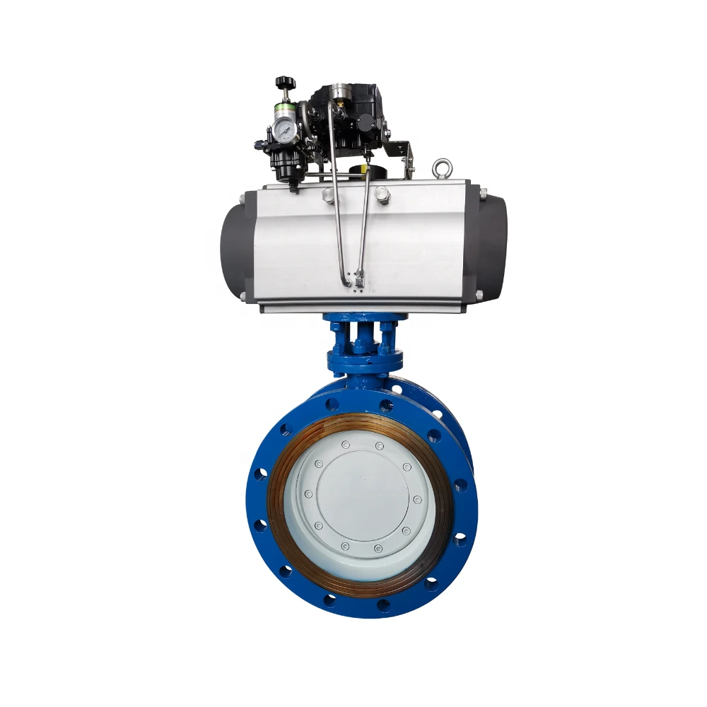 SS 304 butterfly valve with gear box flange type pneumatic actuator with butterfly valve butterfly valve