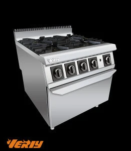 Stainless steel cooking equipements/ Gas range with 4 burner and gas oven CR-BO-709