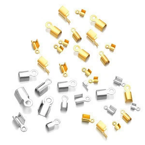 stainless steel fold over end cord crimp bead cap connector accessories for jewelry making accessories wholesale
