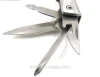 stainless steel multitool pliers with red wooden handle