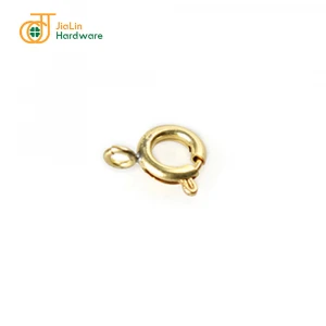 Stocked jewelry components diy gold brass spring clasp for necklace accessory findings
