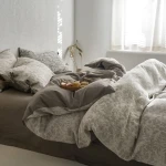 Summer Annes High End Double-layer Yarn Woven Jacquard Bow Craftsmanship Four Piece Set Bedding