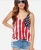 Import summer fashion women pleated Chiffon patriotic Stars &amp; Stripes USA July 4 Casual 100 polyester american flag tank top from China