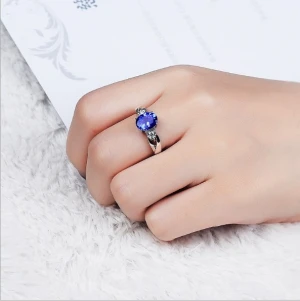 Temperament imitating natural tanzanite sapphire opening adjustable ring Jewelry Fashion Women Rings gemstone ring