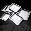 Thickened stainless steel square tray dish barbecue plate, steamed rice plate, dumplings plate