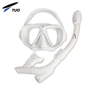 TUO Professional Diving Mask Scuba Snorkel Swimming Goggles Dry Snorkel Tube Set Men Women Anti-fog Diving Goggles for Camera