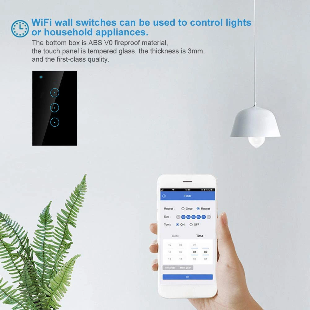 Tuya 220V Smart Wireless Wifi Light Switch Australia/Smart Touch Wall Switch
