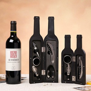 UCHOME 2020 Best 5pcs Wine Gift Set, Wine Bottle Shaped Wine Bottle Opener Set