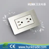UL type Grey stainless steel Panel Material TOMACORRIENTE DOBLE duplex Grounding switch socket