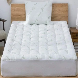 Ultra Soft  Cooling  Bamboo Jacquard fiber waterproof quilted mattress protector Topper Pad Cover with Deep Fitted 8-20&quot; Skirt