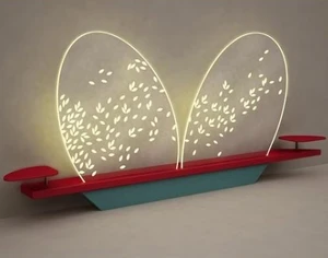 unique design led acrylic bed headboard for modern house furnitures