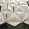 unique mosaic design bianco carrara white marble rhombus shape tile