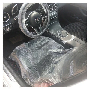 Universal Disposable Steering Wheel Cover / White Plastic Anti-dust Car Steering Wheel Protector / Cover Films