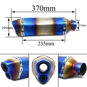 Universal modified stainless steel carbon steel 51mm inlet motorcycle muffler exhaust pipe