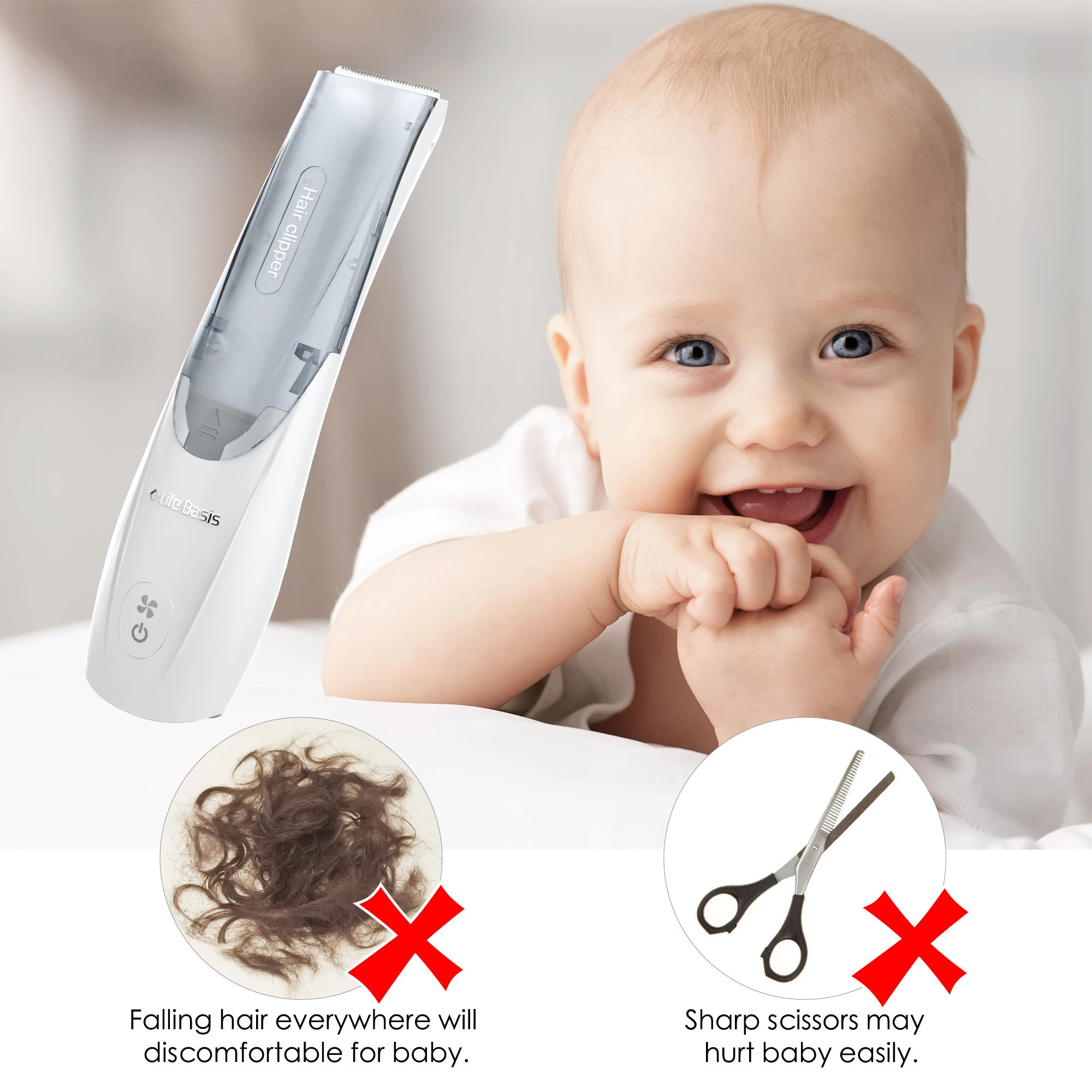 USB rechargeable waterproof baby hair trimmer cordless hair cut machine